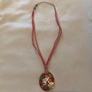 Lia Sophia pink and Silver necklace